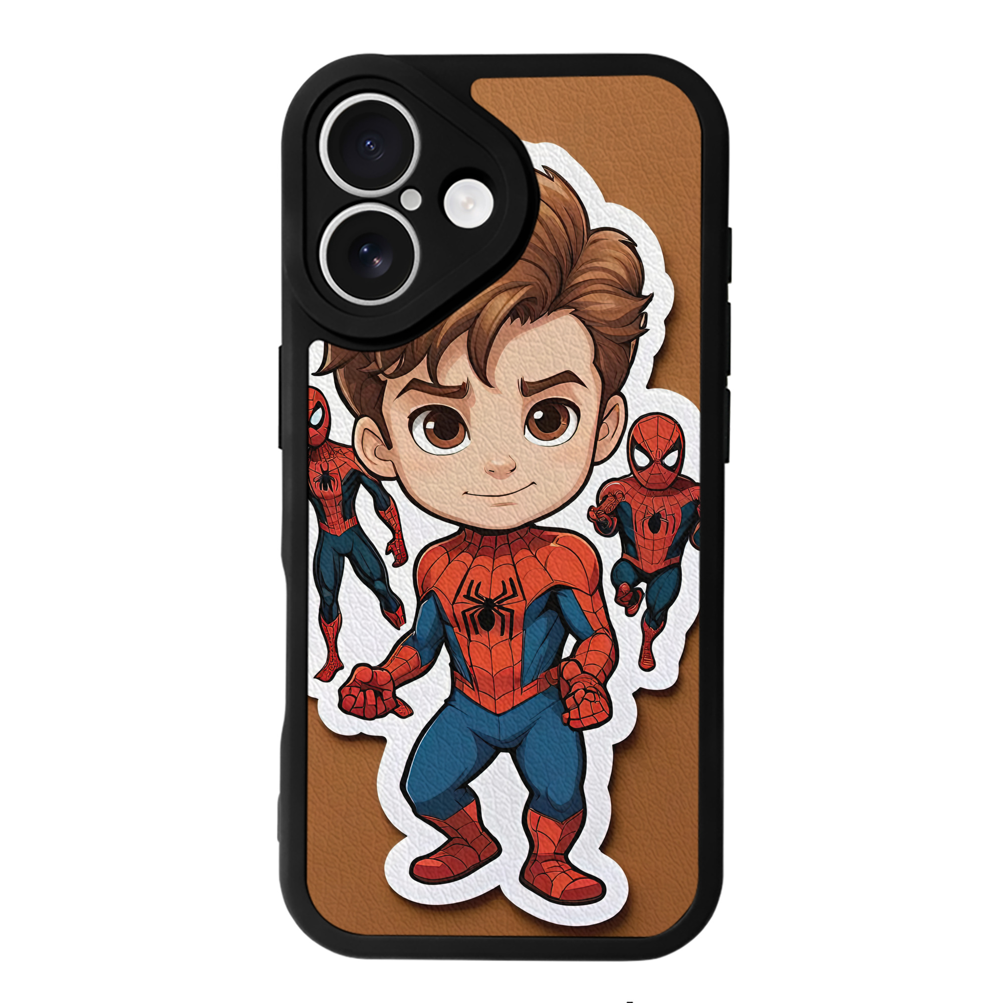 Spider Man スパイダーマン 【iPhone 16シリーズ対応】シリコンスマホケース（レザー調） 材質：シリコン